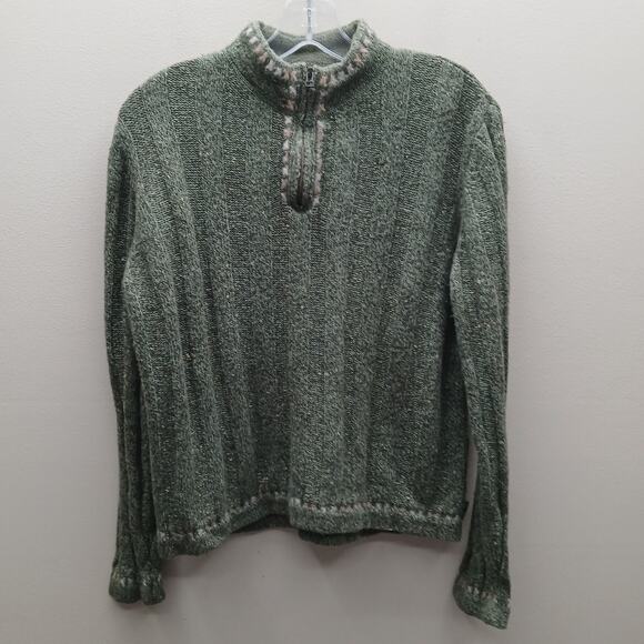 Woolrich Women's Wool Blend Pullover 1/4 Zip Sweater Sage Heather Size Medium - Picture 1 of 9
